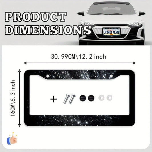 1pc Metal Car License Plate Frame, Waterproof And Easy To Clean, Suitable For American And Canadian Cars, Holiday Gift, Unisex, Dimensions: 31cm*16cm (12.2* 6.67inch )