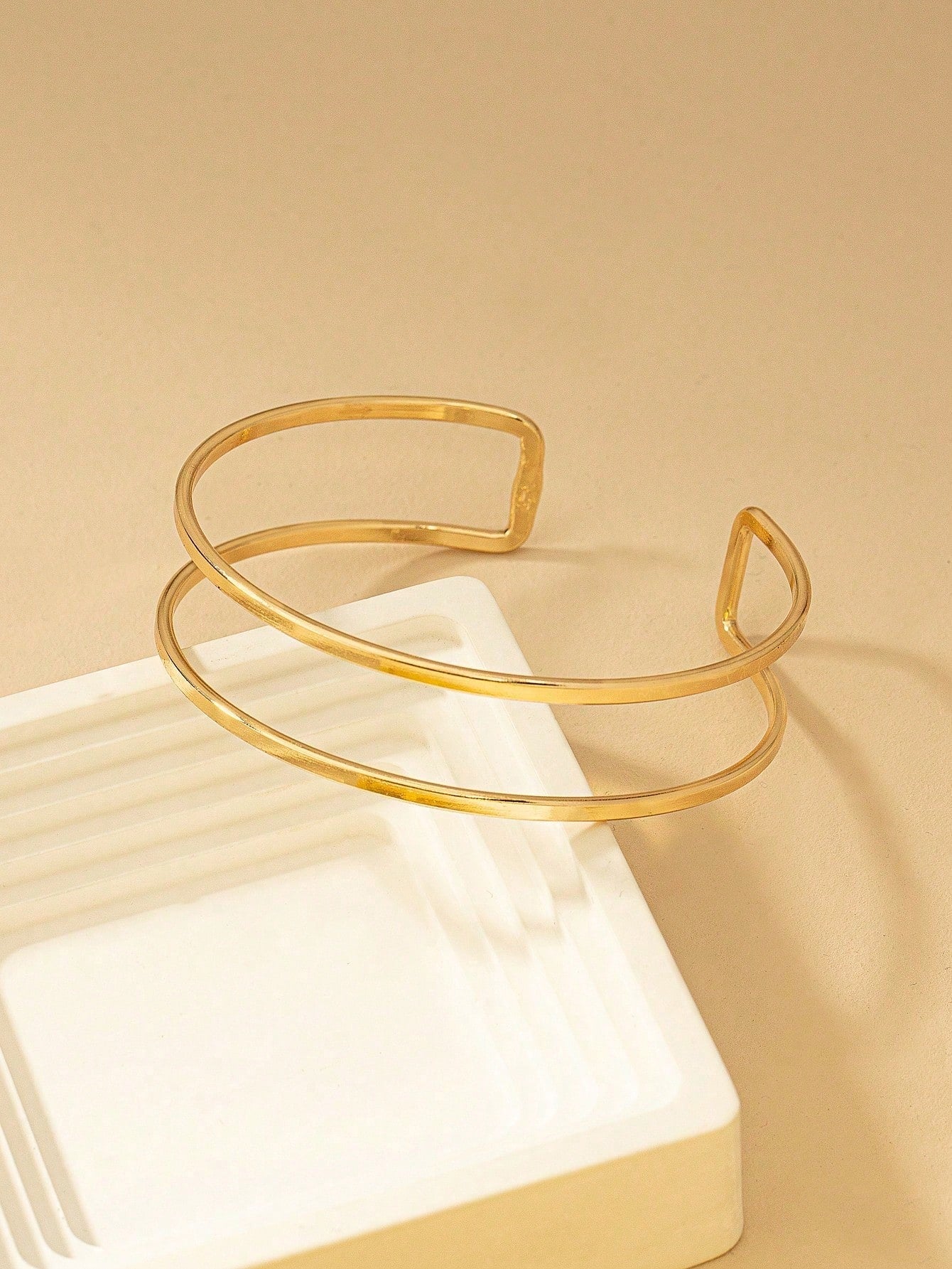 1pc Metal Wire Double Bar Arm Cuff, Fashionable And Simple, Suitable For Women's Parties, Banquets, And Giving As Gifts Valentine's Day Accessories