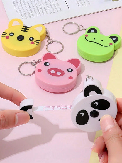 1pc Mini Animal Pattern Dual-Sided Measure Tape, Retractable Ruler For Measuring Length, Height, Distance, Bust, Waist, Hip, Stature, Clothing Size School Supplies,Back To School