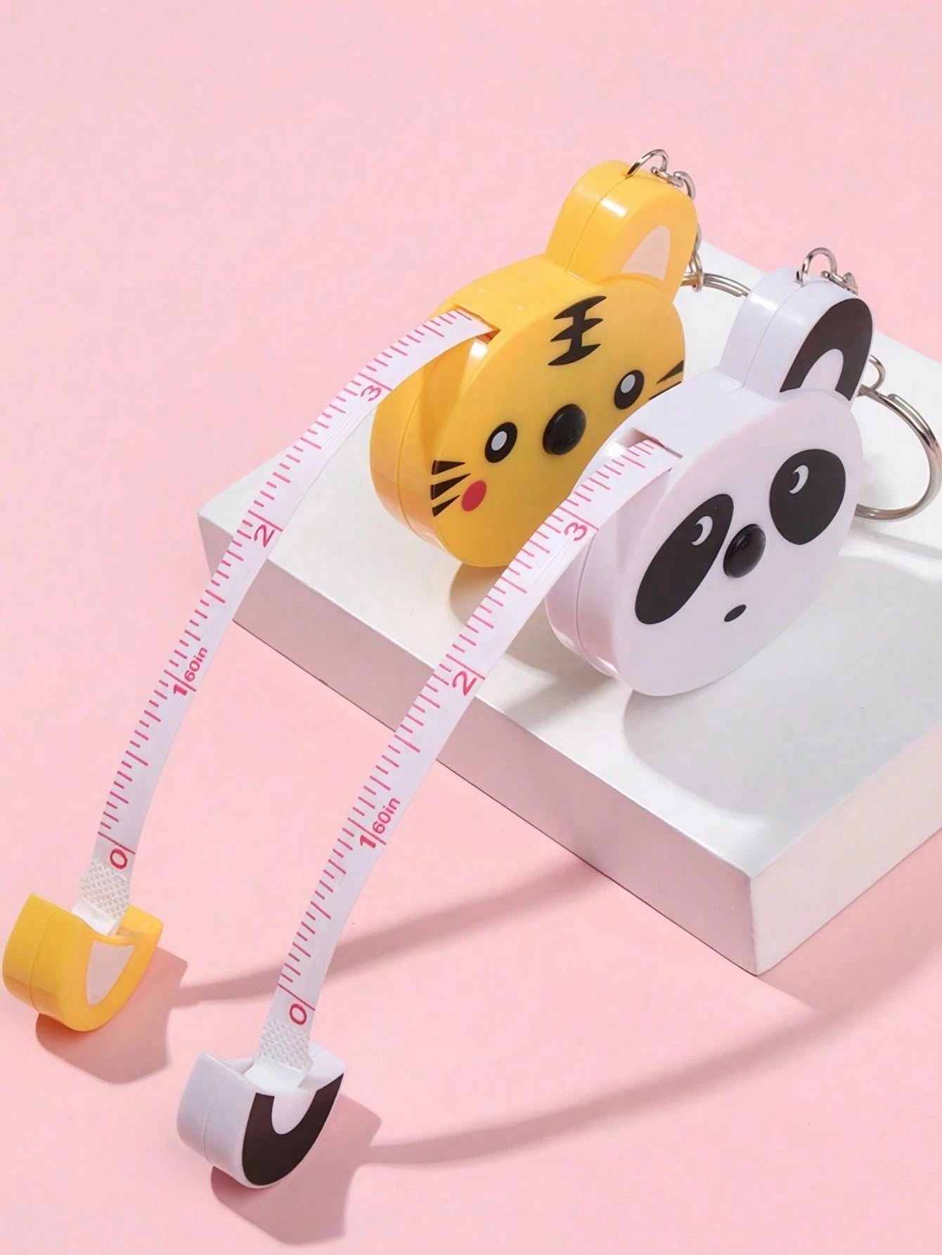1pc Mini Animal Pattern Dual-Sided Measure Tape, Retractable Ruler For Measuring Length, Height, Distance, Bust, Waist, Hip, Stature, Clothing Size School Supplies,Back To School