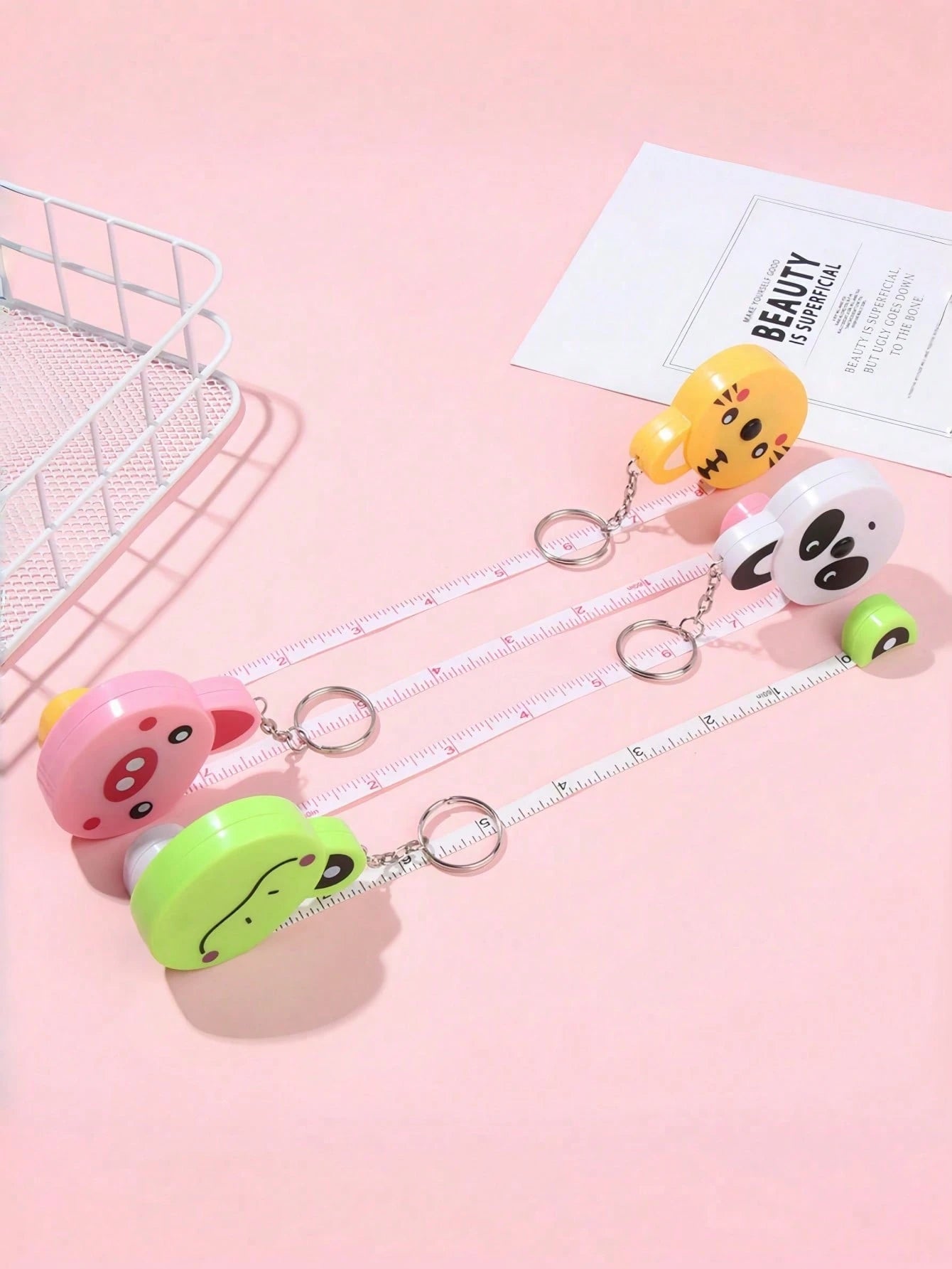 1pc Mini Animal Pattern Dual-Sided Measure Tape, Retractable Ruler For Measuring Length, Height, Distance, Bust, Waist, Hip, Stature, Clothing Size School Supplies,Back To School