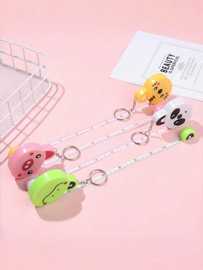 1pc Mini Animal Pattern Dual-Sided Measure Tape, Retractable Ruler For Measuring Length, Height, Distance, Bust, Waist, Hip, Stature, Clothing Size School Supplies,Back To School