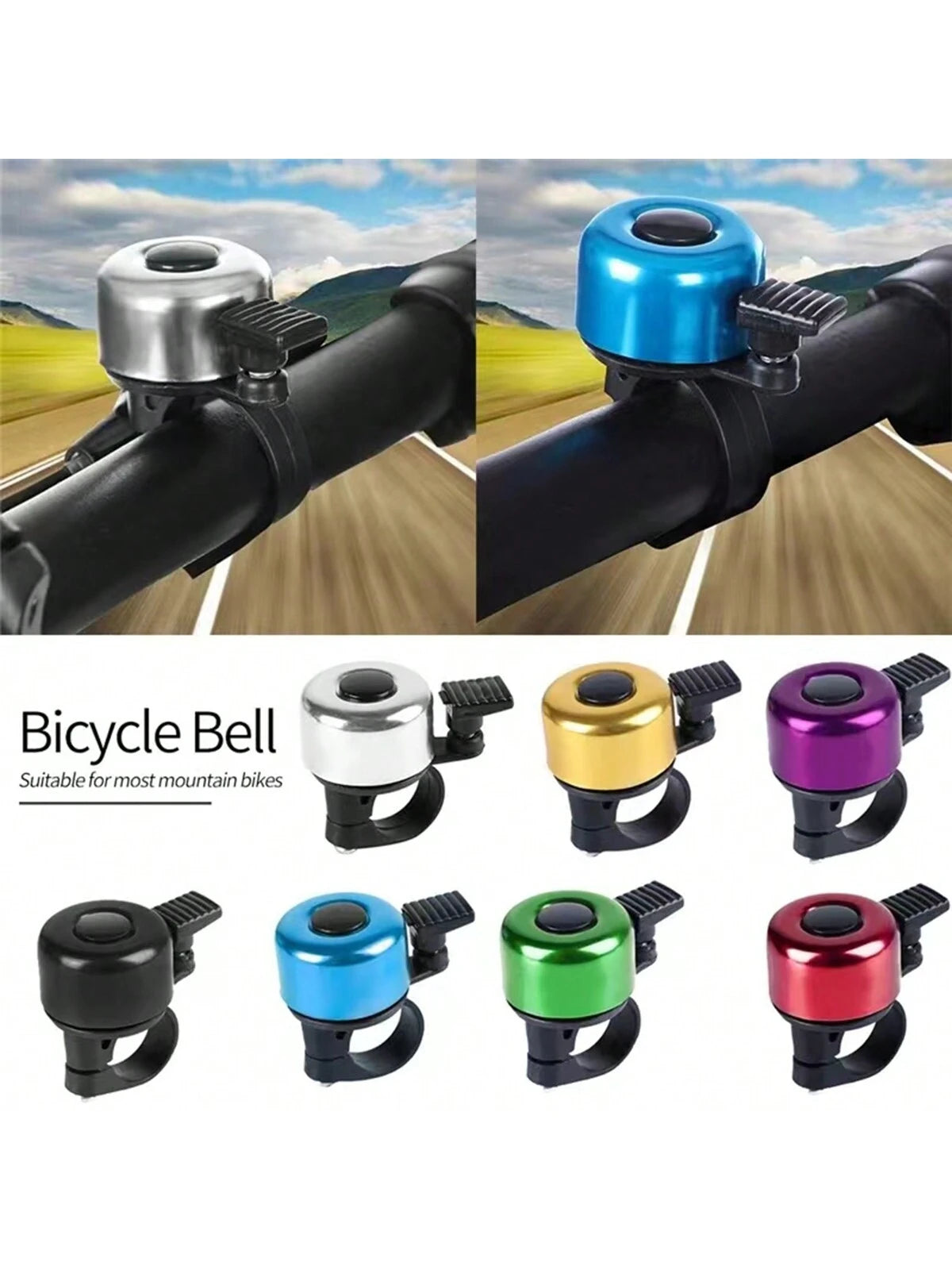 1pc Mini Bicycle Bell, Clear & Loud Sound, Spring-Loaded Ringing, Mountain Bike Bell Horn, Cycling Accessory, Colorful Bell