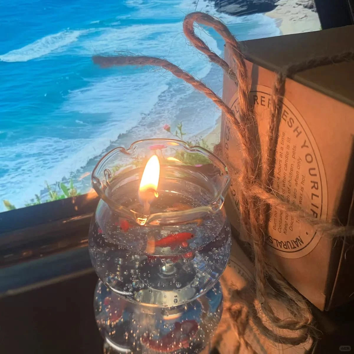 1pc Mini Fish Tank Wedding Favor, Blessing Gift, Candle, Scented Candle, Soy Wax Candle, Candle Set, Best Friend Gift, Women's Gift, Winter Gift, Aromatherapy Candle, Home Decor Candle, Valentine's Da