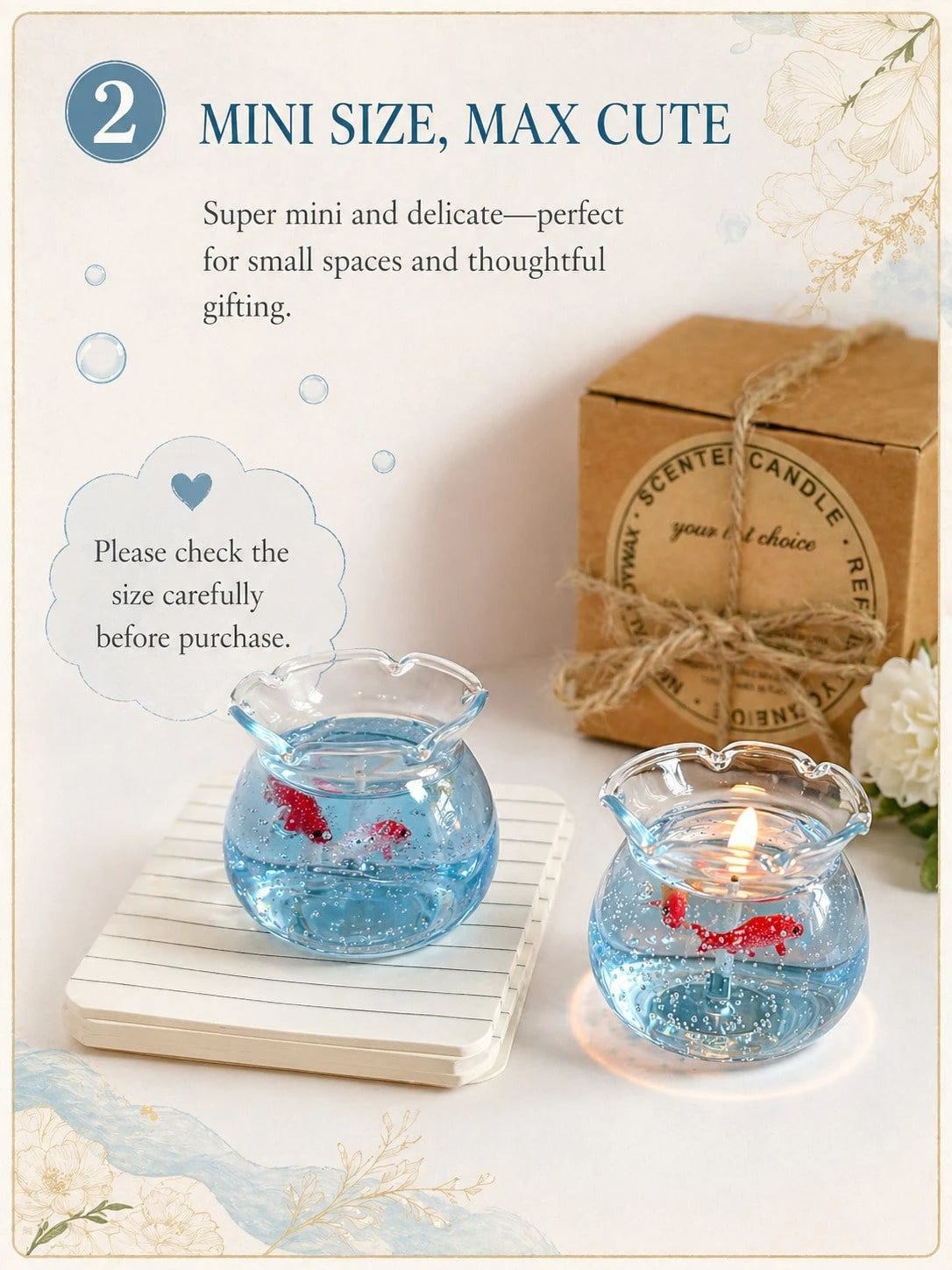 1pc Mini Fish Tank Wedding Favor, Blessing Gift, Candle, Scented Candle, Soy Wax Candle, Candle Set, Best Friend Gift, Women's Gift, Winter Gift, Aromatherapy Candle, Home Decor Candle, Valentine's Da