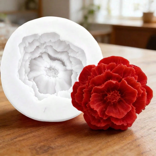 1pc Mini Rose & Peony Flower Silicone Mold, Suitable For Birthday, Valentine's Day, Mother's Day Clay, Resin, Plaster, Candle Material DIY Mold
