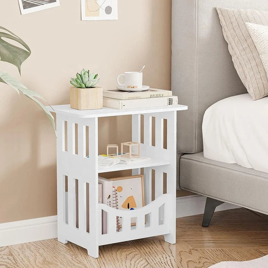 1pc Mini Slim Narrow Nightstand, Compact Space Saving Small Bedroom Apartment Size Nightstand, Modern Minimalist Multifunctional Storage Nightstand With Drawer, No Assembly Quick Install Floating Nigh