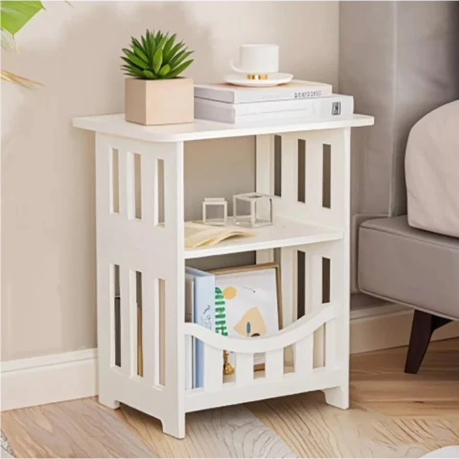 1pc Mini Slim Narrow Nightstand, Compact Space Saving Small Bedroom Apartment Size Nightstand, Modern Minimalist Multifunctional Storage Nightstand With Drawer, No Assembly Quick Install Floating Nigh