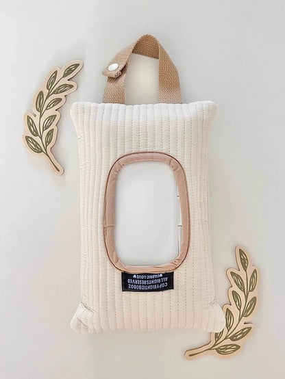 1pc Minimalist Car/Home Tissue Paper Holder, Cute Baby Stroller Wet Wipes Hanging Bag, Convenient Portable Tissue Dispenser Bag