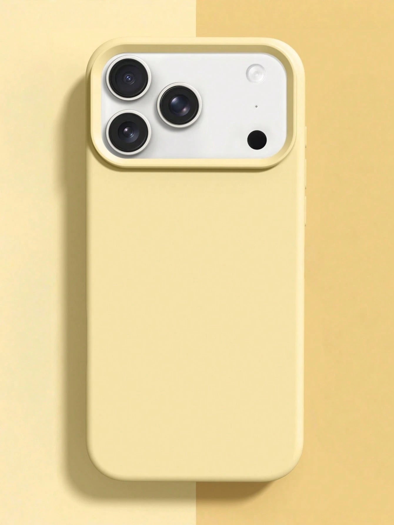 1pc Minimalist Light Yellow Magnetic Liquid Silicone Protective Case Compatible With 16 15 Pro Max Plus With Velvet Camera Protection Spring Pastel Mom Gift Mother's Day