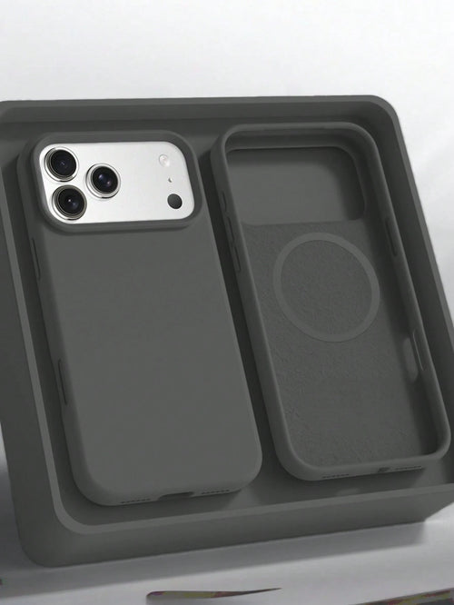 1pc Minimalist Liquid Silicone Magnetic Wireless Charging Protective Case Compatible With 17 Air 16 14 13 12 15 Pro Max Plus With Velvet Camera Protection Professional Office Gift