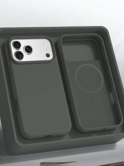 1pc Minimalist Liquid Silicone Magnetic Wireless Charging Protective Case Compatible With 17 Air 16 14 13 12 15 Pro Max Plus With Velvet Camera Protection Professional Office Gift
