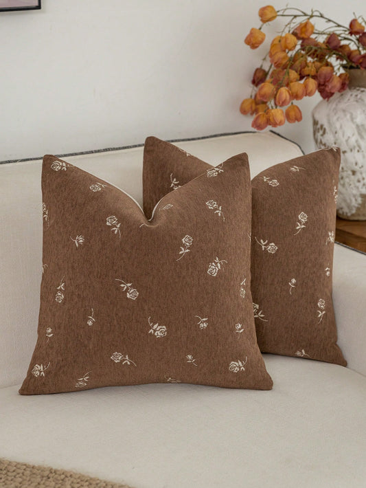 1pc Modern Pastoral Country Vintage Style Chenille Jacquard Washable Machine Washable Suitable For Sofa Bedroom Living Room Home Decor Throw Pillow Cover