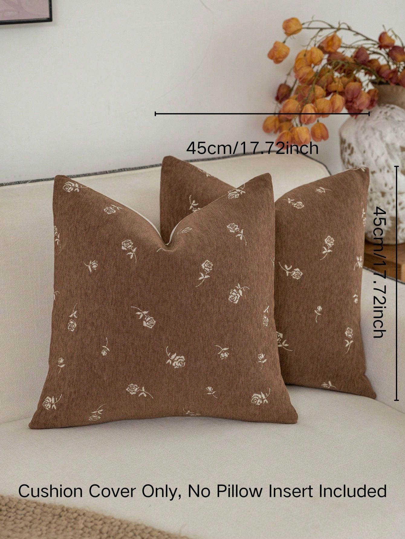 1pc Modern Pastoral Country Vintage Style Chenille Jacquard Washable Machine Washable Suitable For Sofa Bedroom Living Room Home Decor Throw Pillow Cover
