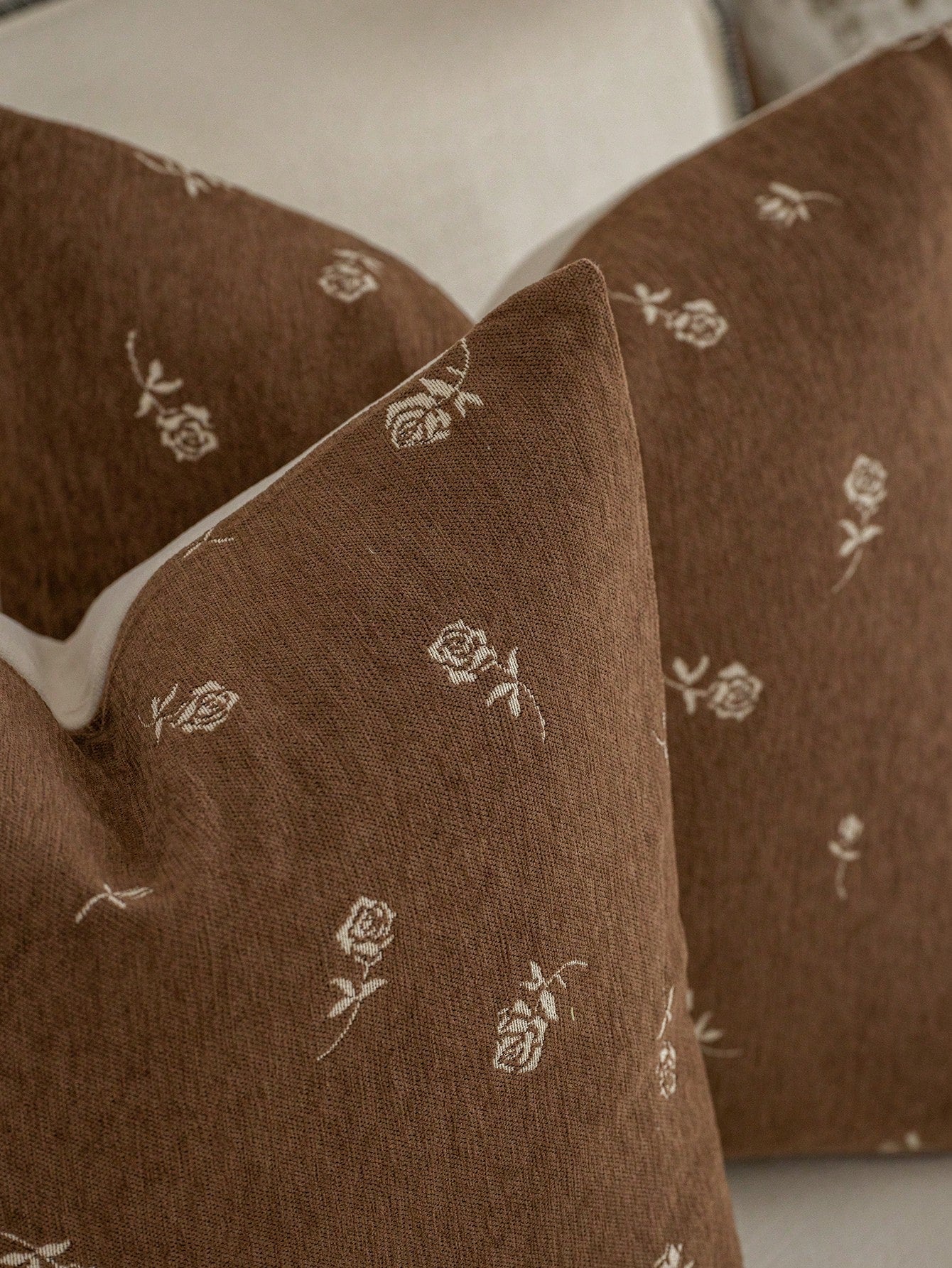 1pc Modern Pastoral Country Vintage Style Chenille Jacquard Washable Machine Washable Suitable For Sofa Bedroom Living Room Home Decor Throw Pillow Cover