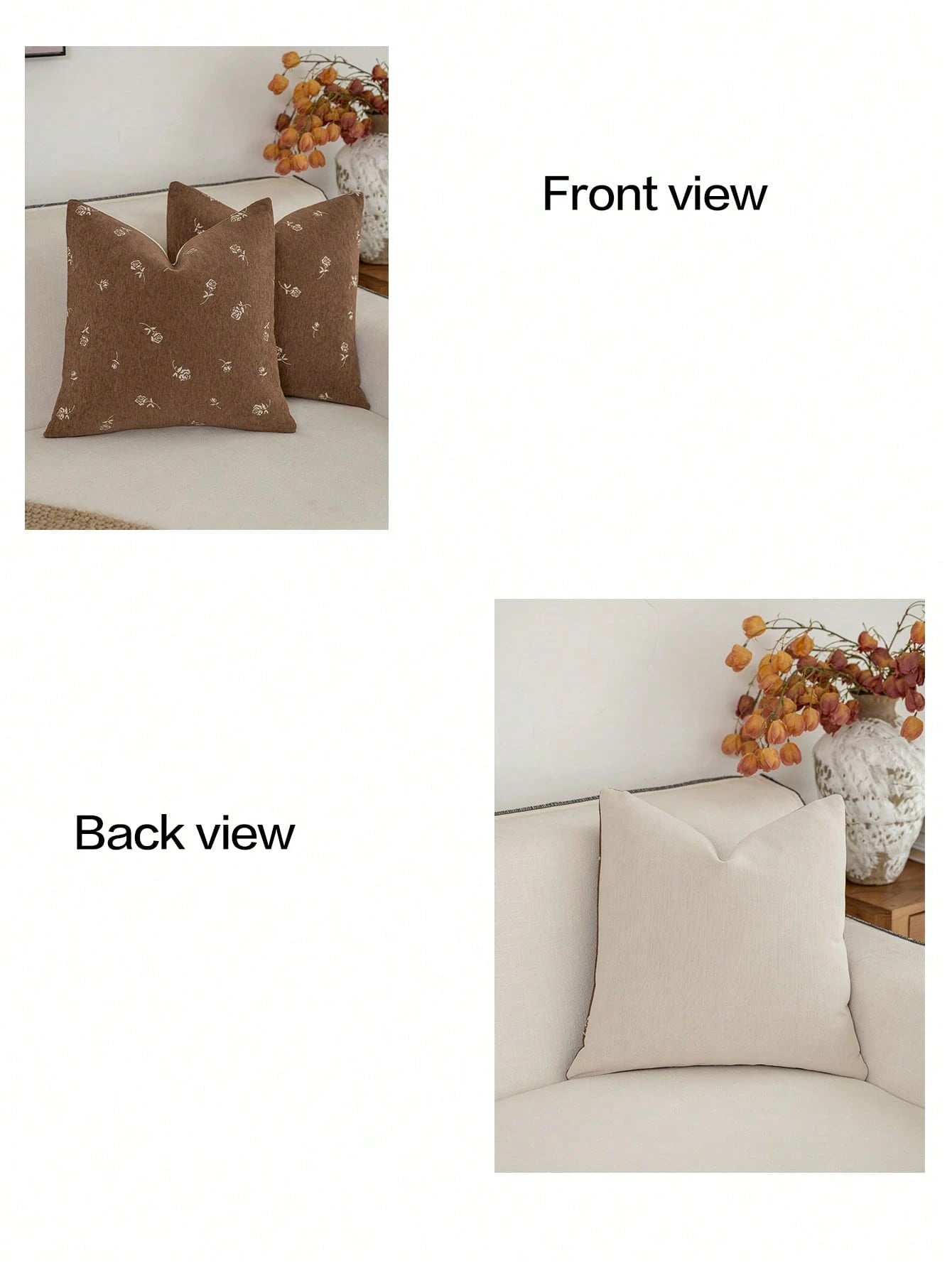 1pc Modern Pastoral Country Vintage Style Chenille Jacquard Washable Machine Washable Suitable For Sofa Bedroom Living Room Home Decor Throw Pillow Cover