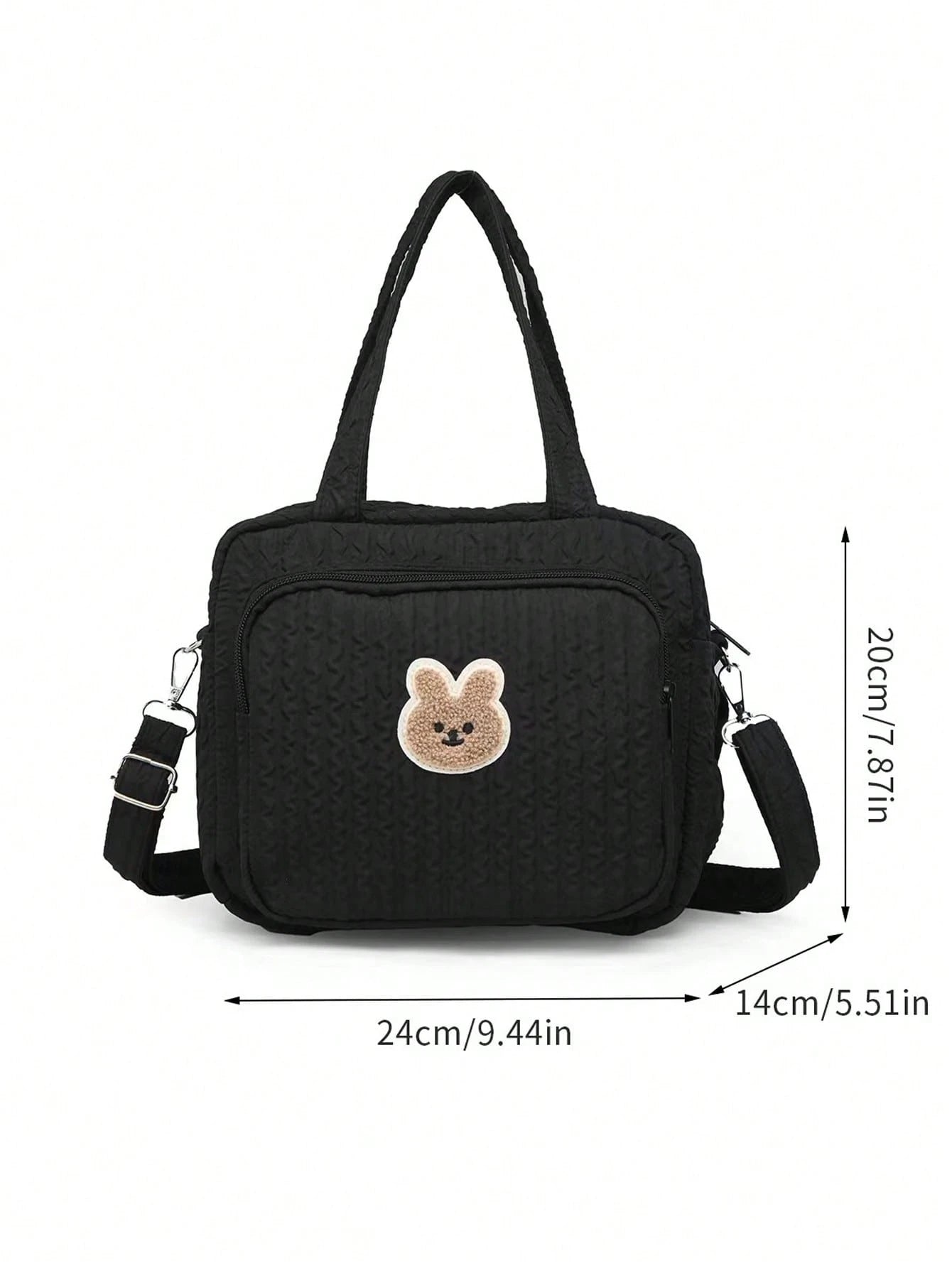 1pc Multifunctional Diaper Bag For Mother And Baby Outdoor With Large Capacity, Embroidery And Insulation. Can Be Carried By Hand, Shoulder Or Crossbody.