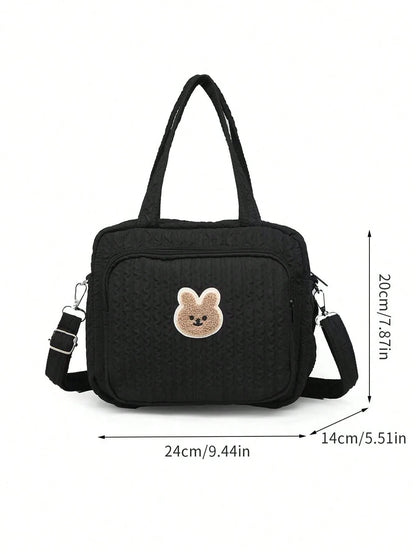 1pc Multifunctional Diaper Bag For Mother And Baby Outdoor With Large Capacity, Embroidery And Insulation. Can Be Carried By Hand, Shoulder Or Crossbody.