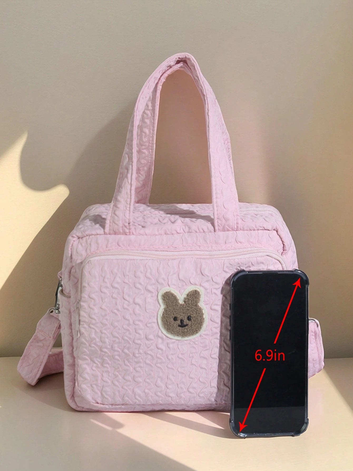 1pc Multifunctional Diaper Bag For Mother And Baby Outdoor With Large Capacity, Embroidery And Insulation. Can Be Carried By Hand, Shoulder Or Crossbody.