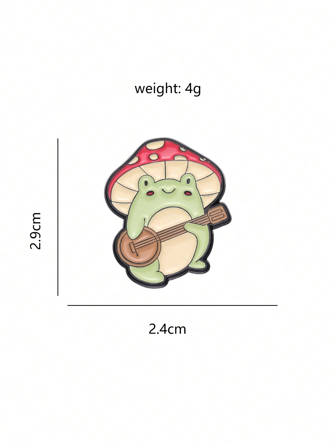 1pc Mushroom Playing Piano Cartoon Frog Enamel Pin Badge, Fashionable Jewelry Accessory Suitable For Daily Use For Men And Women