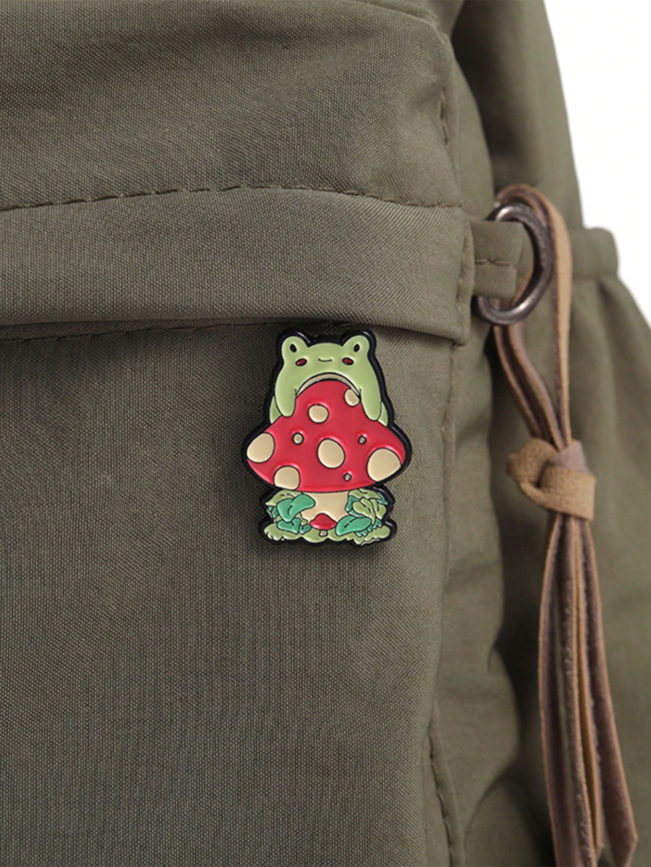 1pc Mushroom Playing Piano Cartoon Frog Enamel Pin Badge, Fashionable Jewelry Accessory Suitable For Daily Use For Men And Women