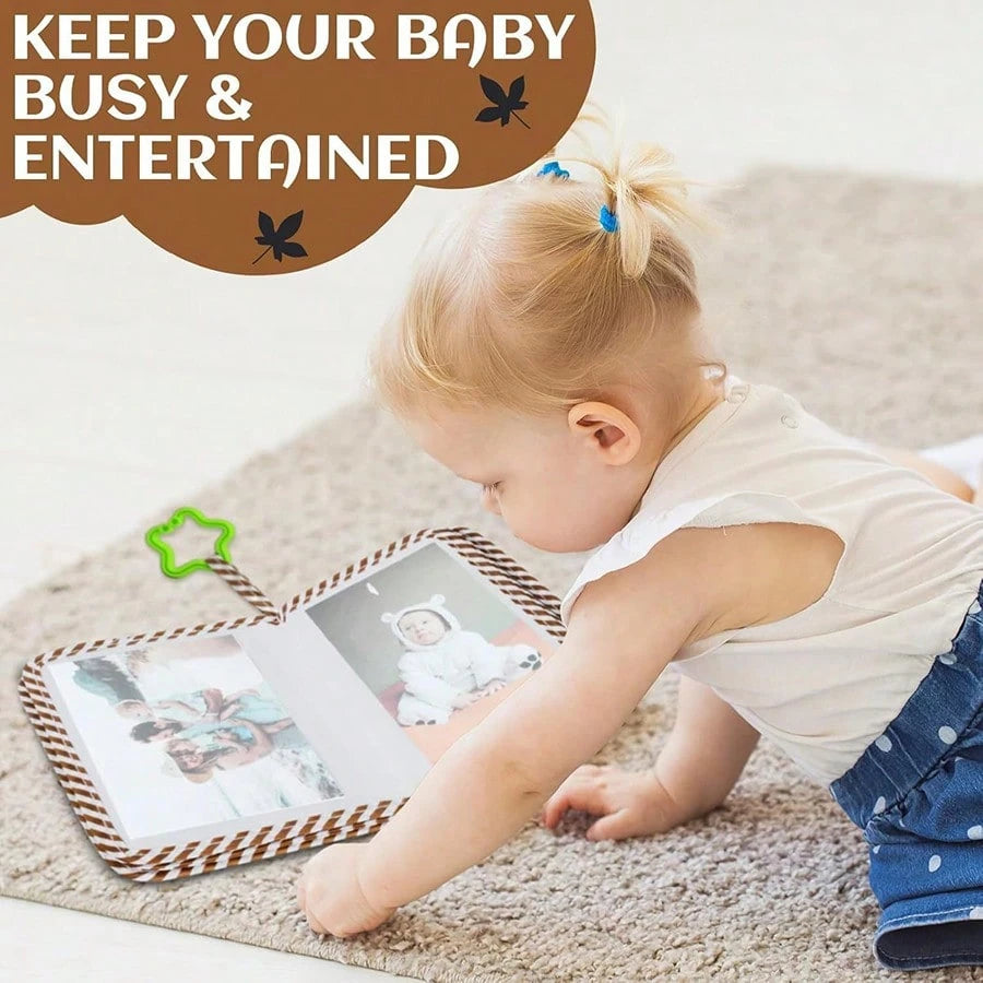 1pc New Cartoon Baby Fabric Photo Album, Children's Growth Photo Album, Baby Memorial Photo Album, Baby Photo Storage Album, Soft Fabric Book, Forest Brown Bear My Memory Album