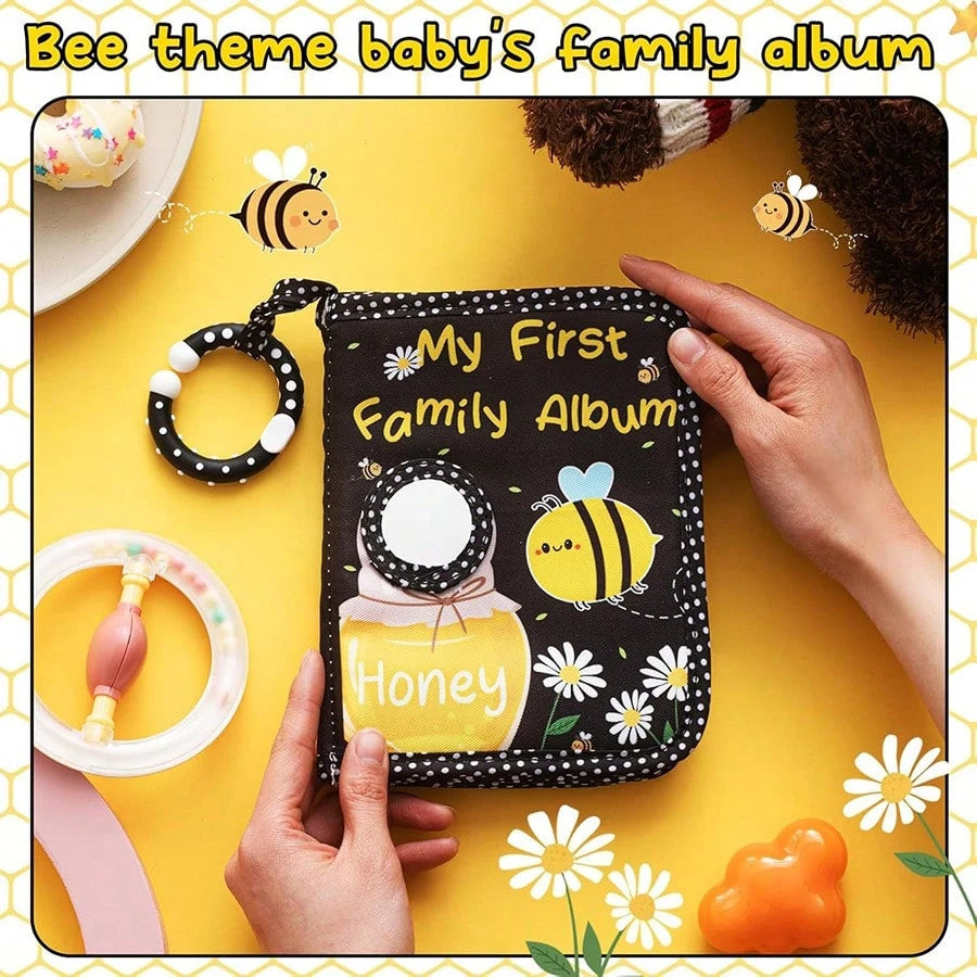 1pc New Cartoon Baby Fabric Photo Album, Children's Growth Photo Album, Baby Memorial Photo Album, Baby Photo Storage Album, Soft Fabric Book, Forest Brown Bear My Memory Album