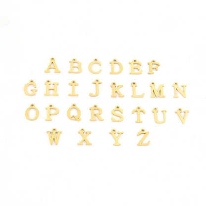 1pc New Classic Heart Initial Pendant Gold Stainless Steel Chain Anklet For Women
