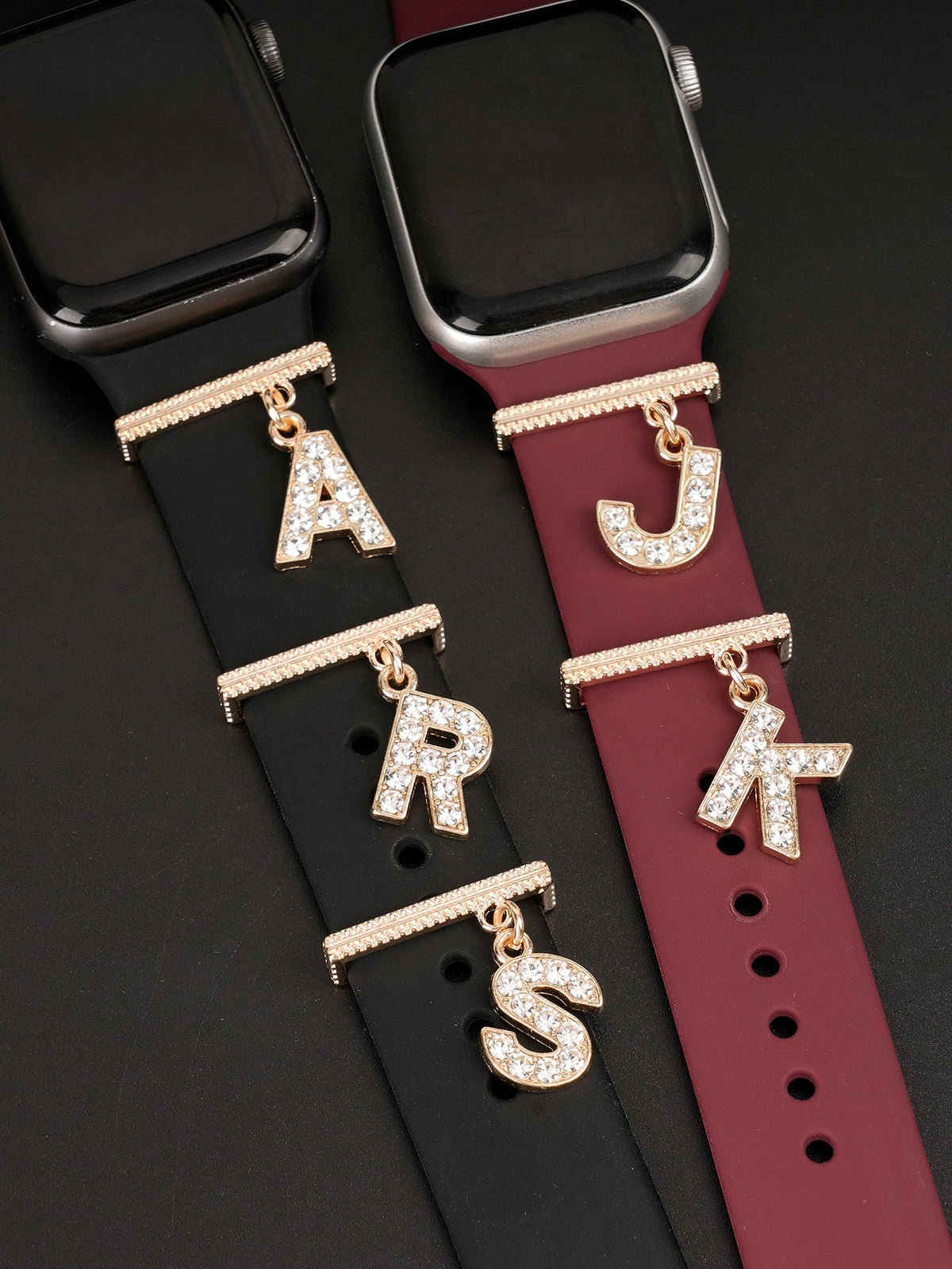 1pc New Fashion Rhinestones 26 Letters Watch Band Charm Decoration,For Apple Watch Band Alphabet Accessories Charms Decor,Perfect Birthday Gift