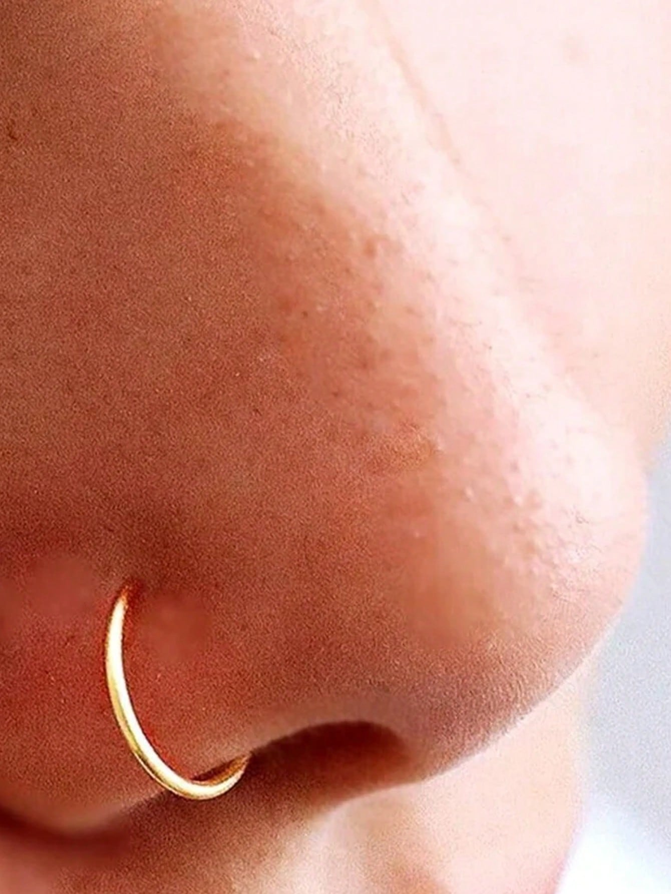 1pc New Hot Sell 925 Sterling Silver D Shape Fake Nose Ring 18G Fashion Non Pierced Nose Hoop Jewelry 8mm