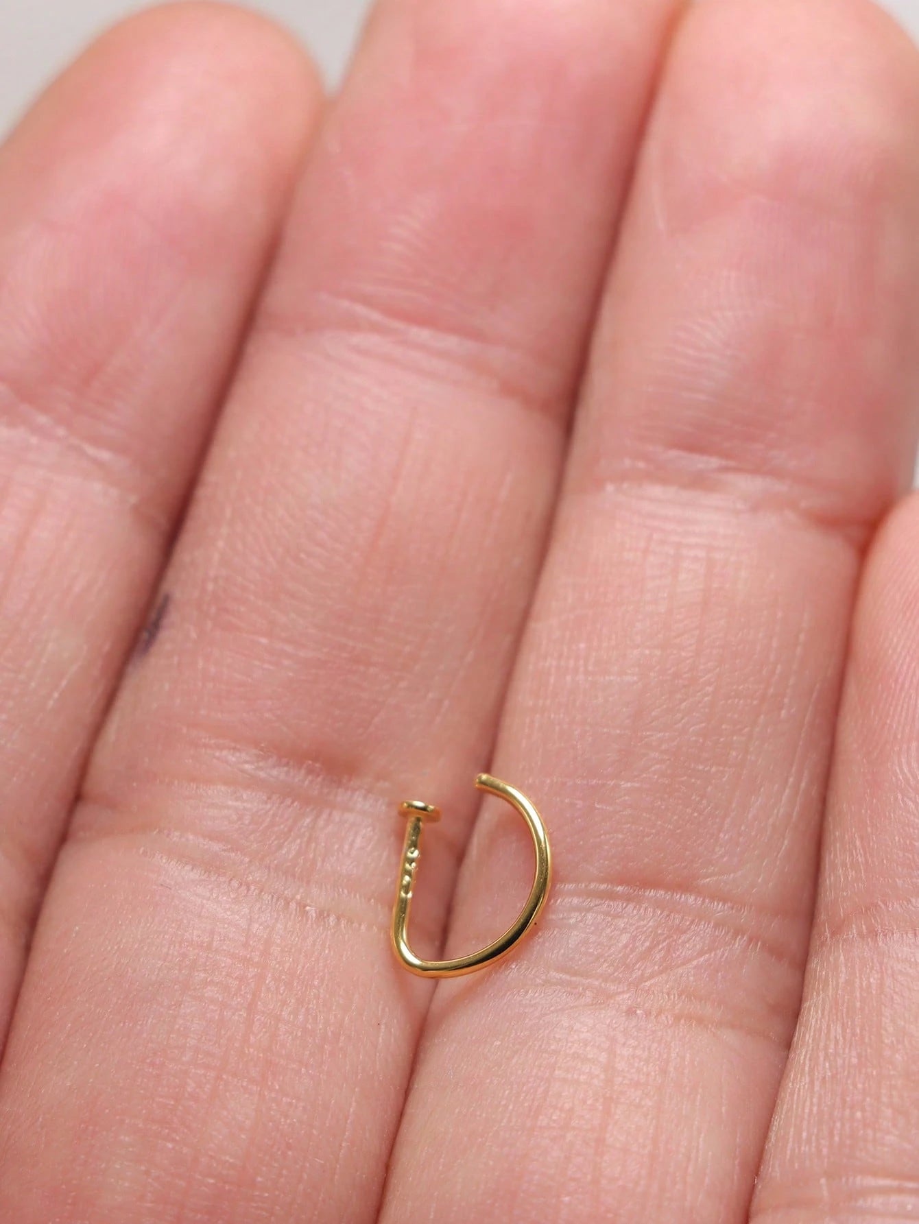 1pc New Hot Sell 925 Sterling Silver D Shape Fake Nose Ring 18G Fashion Non Pierced Nose Hoop Jewelry 8mm
