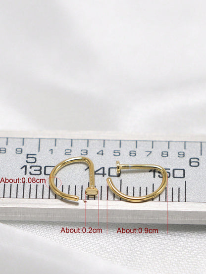 1pc New Hot Sell 925 Sterling Silver D Shape Fake Nose Ring 18G Fashion Non Pierced Nose Hoop Jewelry 8mm