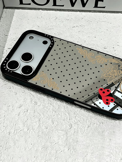 1PC New Hot-Selling Multi-Function Makeup Mirror Polka Dot Lace Pattern Protective Case Compatible With IPhone 17PROMAX/17PRO/17/16PROMAX/16PRO/16/15ProMax/15PRO/15PLUS/15/14PROMAX/14PRO/14Plus/14/13P