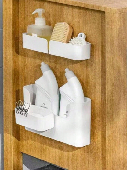 1pc No-Drill Wall-Mounted Storage Rack, Multifunctional Cosmetic And Sundries Organizer,For Back To School