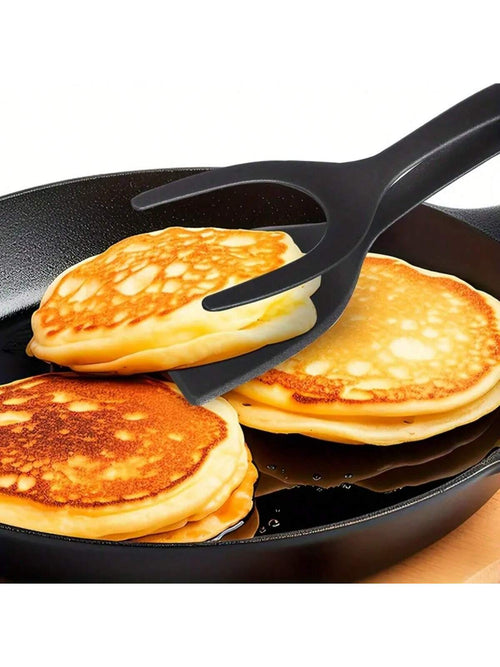 1pc Nylon Handle Flip Spatula- 2-In-1 Multifunctional Non-Stick Kitchen Spatula, Suitable For Frying Fish, French Toast, Omelets, Pancakes, Solves Flipping Issues