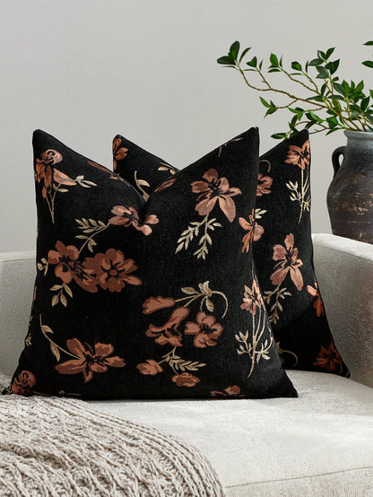 1pc Olive Green (No Insert) Floral Pattern Pillowcase, Modern Fashion Luxury Comfortable Soft Jacquard Cushion Cover, Suitable For Daily Home Decor, Sofa, Bed, Bedroom, Living Room, Cafe, Exhibition H