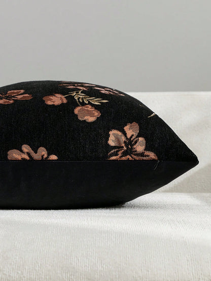 1pc Olive Green (No Insert) Floral Pattern Pillowcase, Modern Fashion Luxury Comfortable Soft Jacquard Cushion Cover, Suitable For Daily Home Decor, Sofa, Bed, Bedroom, Living Room, Cafe, Exhibition H
