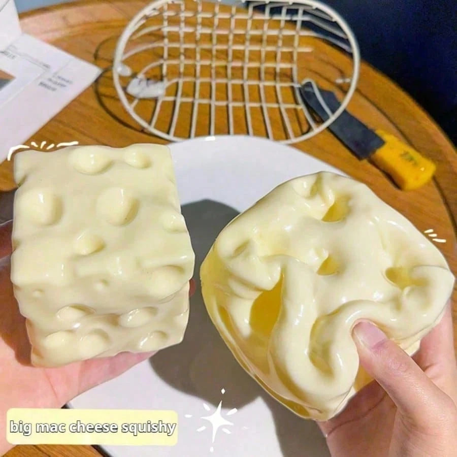 1PC Oversized Cheese Elastic TPR Squishy Toy, Reusable Washable Stress Relief Gadget Random Style, Fan Travel Portable Relax Accessory, Fanmeet Festival Gift, Scene Shooting Decor Prop