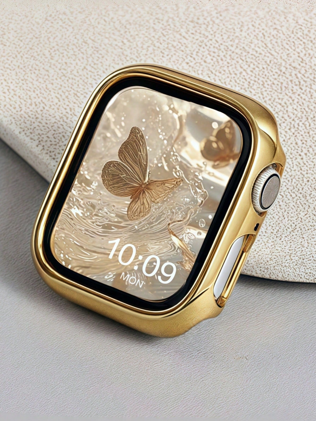 1pc PC Hard Material Electroplated Gold Hollow Frame Watch Case Protective Cover Compatible With Apple Watch Case 40mm 41mm 42mm 44mm 45mm 46mm 49mm, New Watch Bumper Case Suitable For Apple Watch Ult