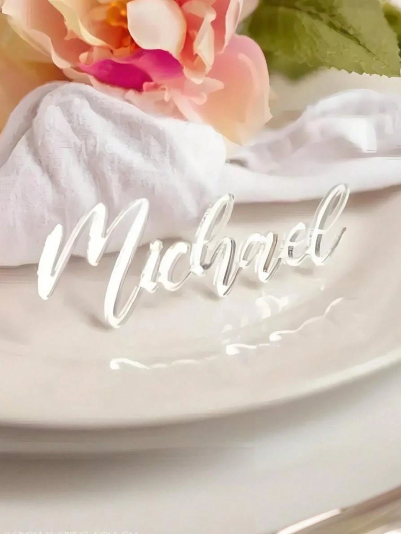 1pc Personalized Acrylic Cake Topper Decor, Laser Cut Name, Cake Decoration, Birthday Party Supplies, Gold/Rose Gold, No Power Needed, Suitable For Mother's Day & Graduation, Personalized Gift, Weddin