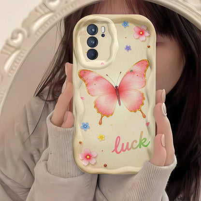 1pc Personalized DIY Custom Font Name Phone Case, Soft Phone Case With Customizable Surname, Colorful Butterfly Pattern, Full Coverage Lens Protection, Transparent Thick Anti-Drop Shockproof Scratch-R