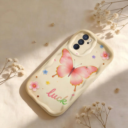 1pc Personalized DIY Custom Font Name Phone Case, Soft Phone Case With Customizable Surname, Colorful Butterfly Pattern, Full Coverage Lens Protection, Transparent Thick Anti-Drop Shockproof Scratch-R
