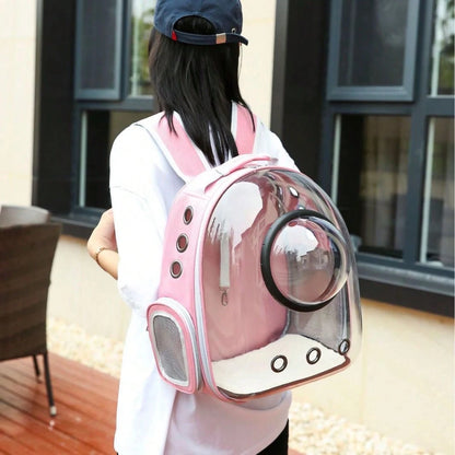 1PC Pet Space Capsule Backpack, Cat And Dog Carrier, Transparent, Breathable And Heat-Resistant, Pet Carrier Suitable For Travel, Hiking And Camping