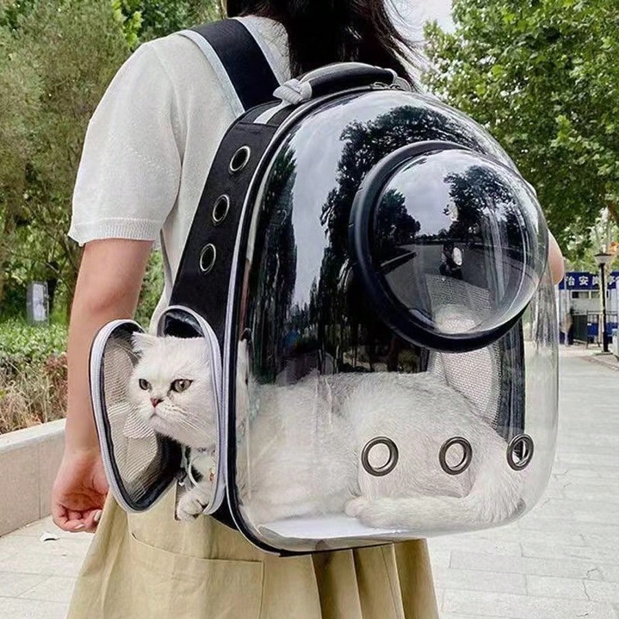 1PC Pet Space Capsule Backpack, Cat And Dog Carrier, Transparent, Breathable And Heat-Resistant, Pet Carrier Suitable For Travel, Hiking And Camping
