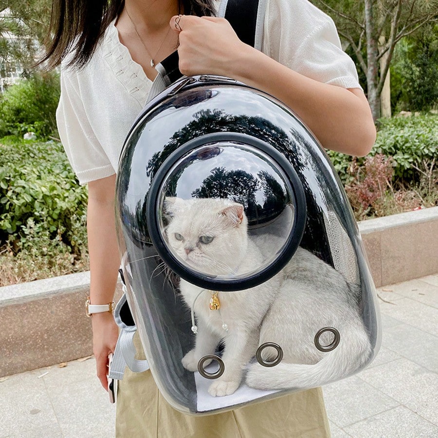 1PC Pet Space Capsule Backpack, Cat And Dog Carrier, Transparent, Breathable And Heat-Resistant, Pet Carrier Suitable For Travel, Hiking And Camping