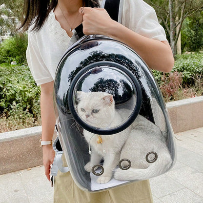 1PC Pet Space Capsule Backpack, Cat And Dog Carrier, Transparent, Breathable And Heat-Resistant, Pet Carrier Suitable For Travel, Hiking And Camping
