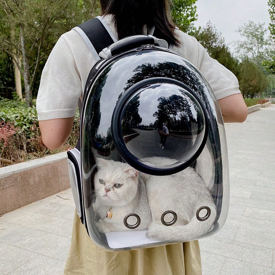 1PC Pet Space Capsule Backpack, Cat And Dog Carrier, Transparent, Breathable And Heat-Resistant, Pet Carrier Suitable For Travel, Hiking And Camping