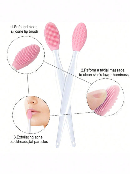 1pc Pink Silicone Nose Cleansing Brush Exfoliating Pores Skin Care Tools Beauty Facial Brush Skin Care Massager Tools Deep Cleansing Removal Acne Blackhead Skin Care Tools Pink Lip Scrub Brush, Beauty