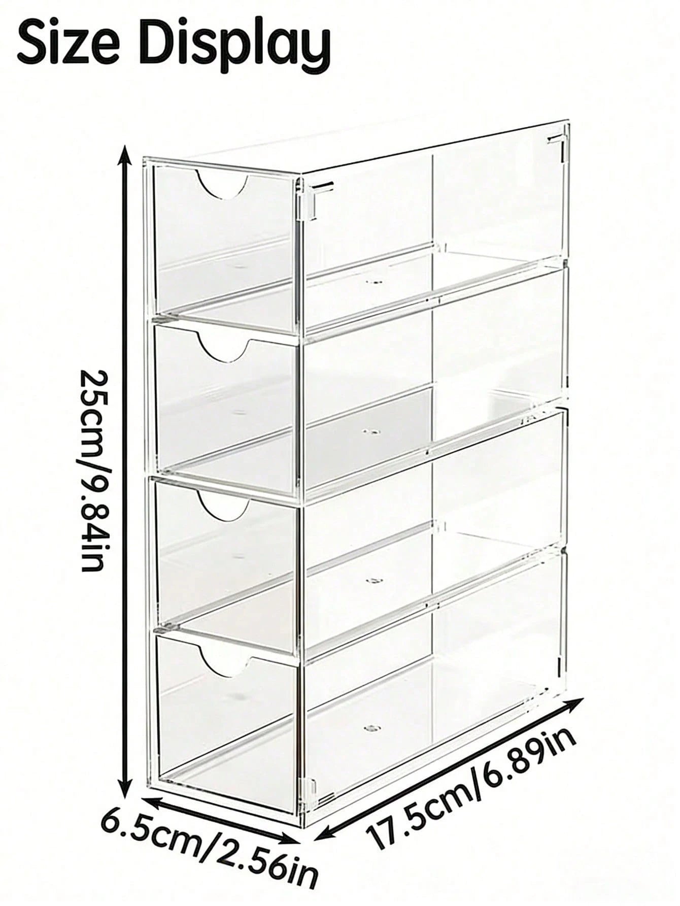 1pc Plastic Drawer Style Storage Box, Hair Accessory Storage Box, Handmade Storage Box, Baby And Baby Product Storage Box, 4-Layer Transparent Hair Accessory Storage Box, Stackable Bathroom Storage Co