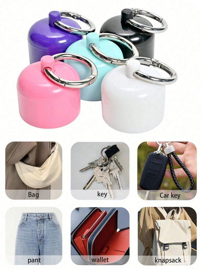 1pc Portable Jewelry Storage Box, Small Necklace, Bracelet, Ring Storage Box, Keychain Container, Travel Jewelry Box, Women's Travel Ring Storage Keychain, Earrings, Rings, Small Round Metal Ring Box